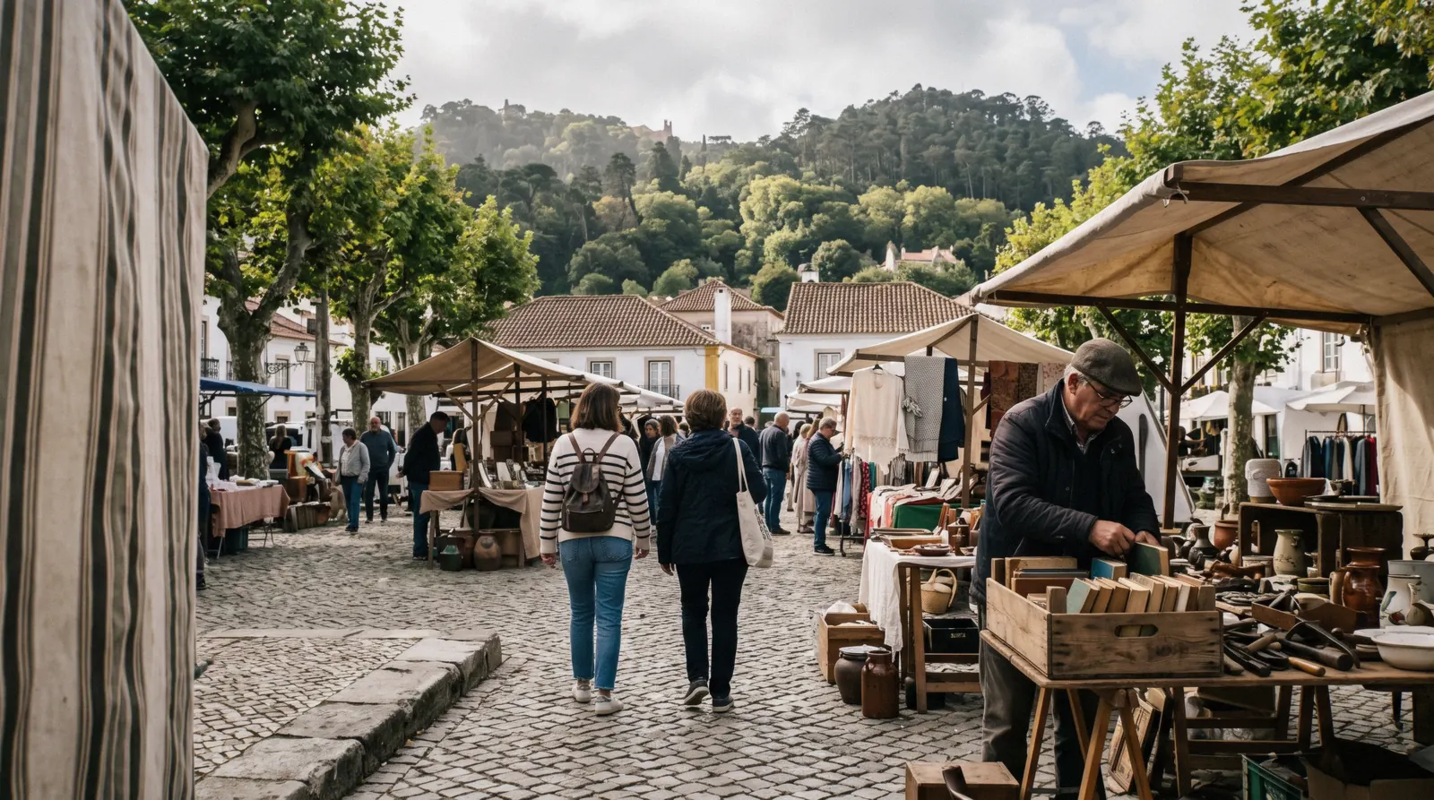Praça D. Fernando II in São Pedro de Sintra, the square that hosts the fortnightly fair and the Festas de São Pedro